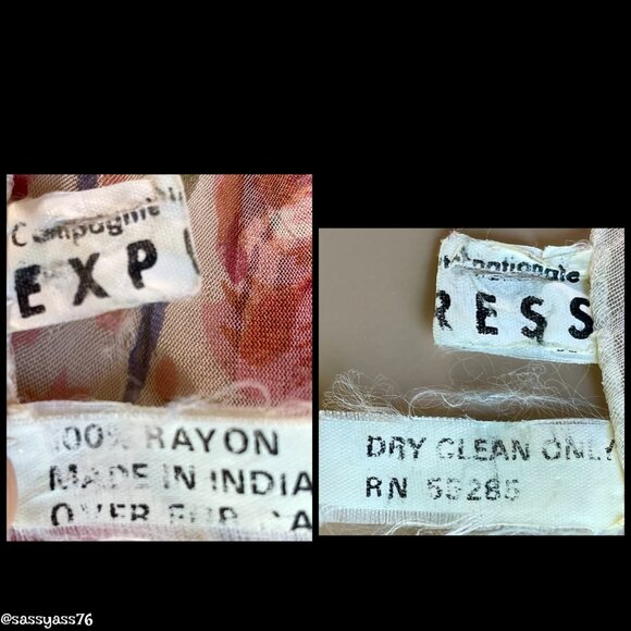 ▪️VTG▪️EXPRESS▪️1990's Sheer Crepe Watercolor Floral Scarf - Picture 3 of 5